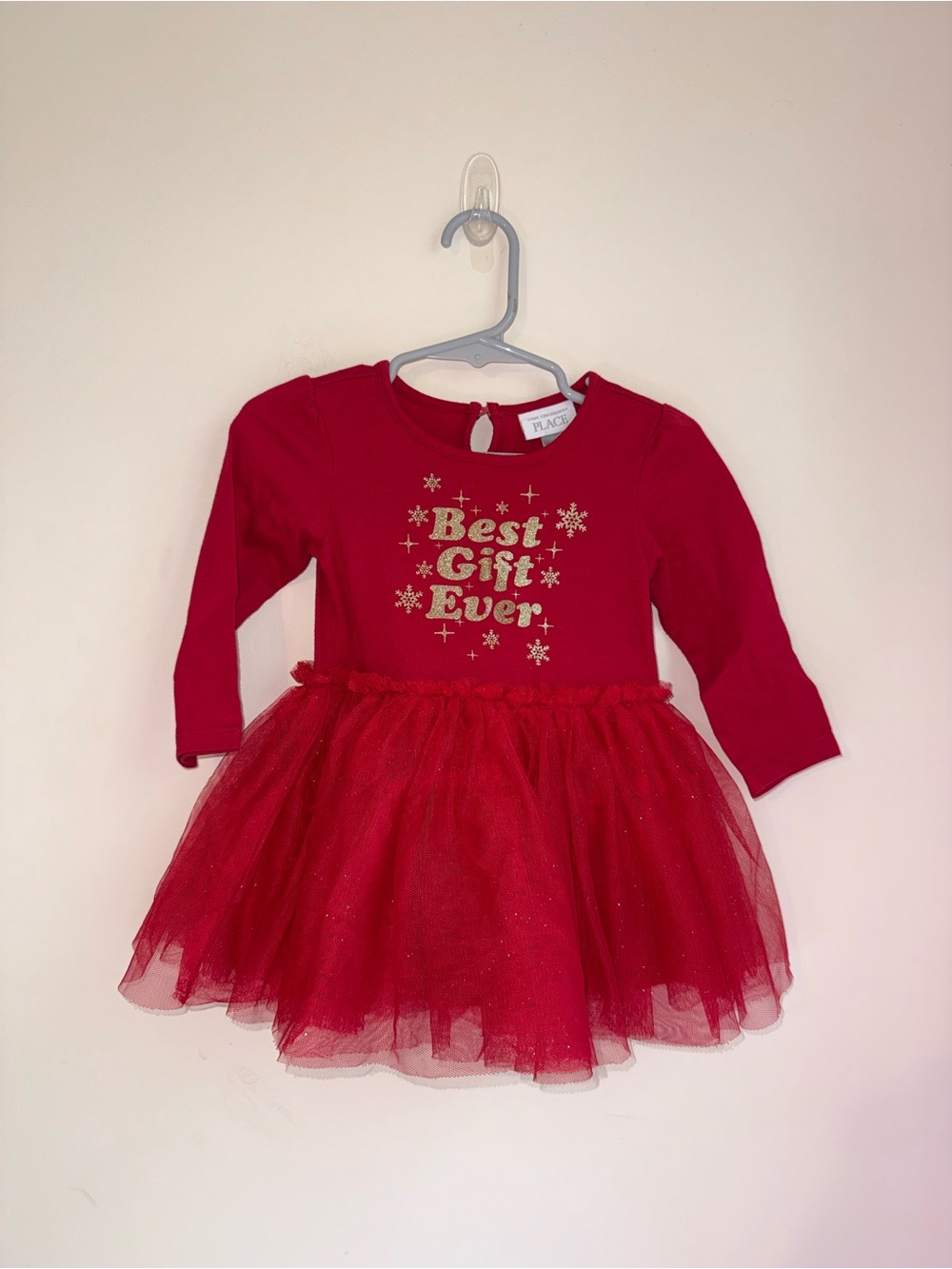 The Children's Place Red 'Best Gift Ever' Tulle Holiday Dress